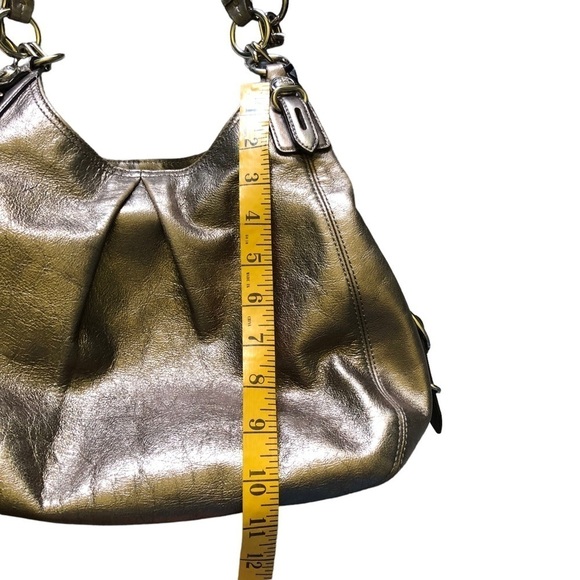 VTG Coach Satchel Purse Clam Shell Metallic Bronze Y2K Mermaidcore Coastal 90s - Picture 10 of 16